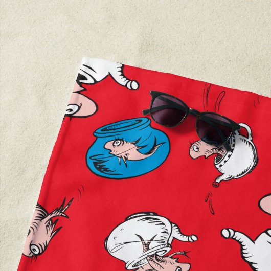 Kat in het Pet | Het rode patroon van de vis Strandlaken (In situ)