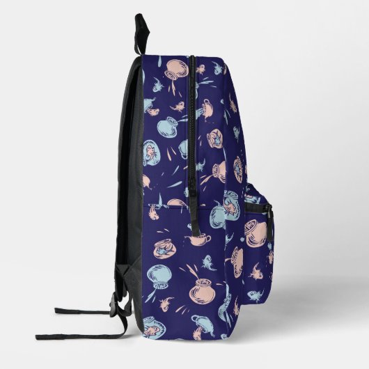 Kat in het Pet | Het vispatroon Bedrukte Rugzak (Links)