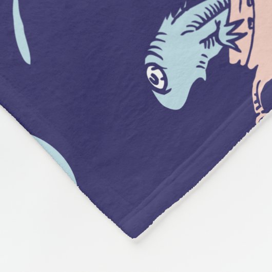 Kat in het Pet | Het vispatroon Fleece Deken (Hoek)