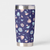 Kat in het Pet | Het vispatroon Geïsoleerde Drinkbeker (Achterkant)