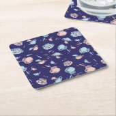 Kat in het Pet | Het vispatroon Kartonnen Onderzetters (Schuin)