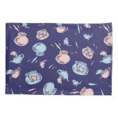 Kat in het Pet | Het vispatroon Kussensloop (Achterkant-Links)