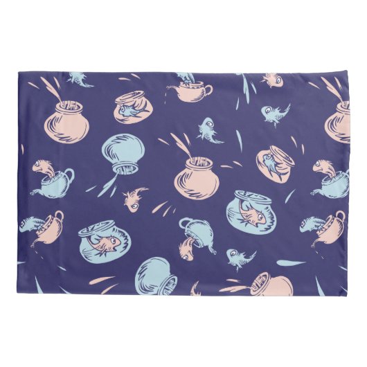 Kat in het Pet | Het vispatroon Kussensloop (Achterkant-Links)