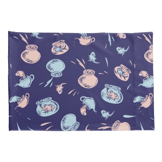 Kat in het Pet | Het vispatroon Kussensloop (Achterkant-Rechts)