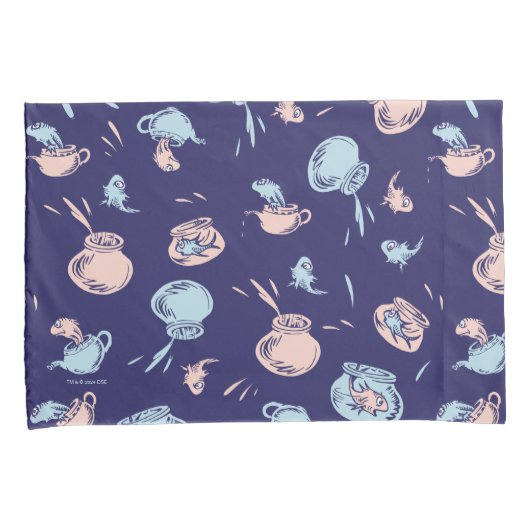 Kat in het Pet | Het vispatroon Kussensloop (Voorkant-Rechts)