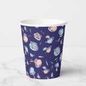 Kat in het Pet | Het vispatroon Papieren Bekers (Achterkant)