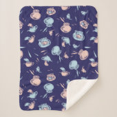 Kat in het Pet | Het vispatroon Sherpa Deken (Voorkant)