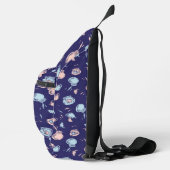 Kat in het Pet | Het vispatroon Sling Bag (Rechts)