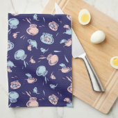 Kat in het Pet | Het vispatroon Theedoek (Quarter Fold)