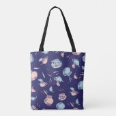 Kat in het Pet | Het vispatroon Tote Bag (Achterkant)