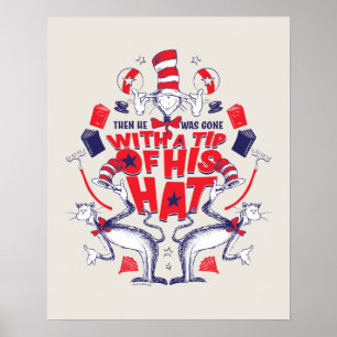 Kat in het Pet Hij was weg met een tip van zijn Pe Poster