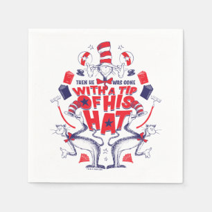 Kat in het Pet Hij was weg met een tip van zijn Pe Servet