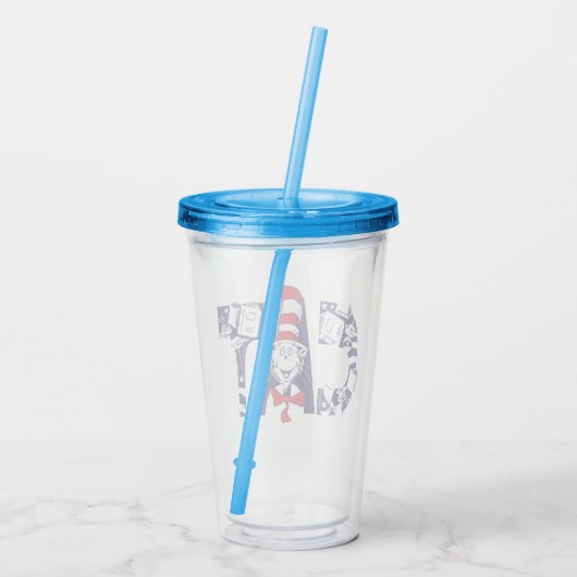 Kat in het Pet | Kattengezichtstekst Acryl Drinkbeker (Achterkant)