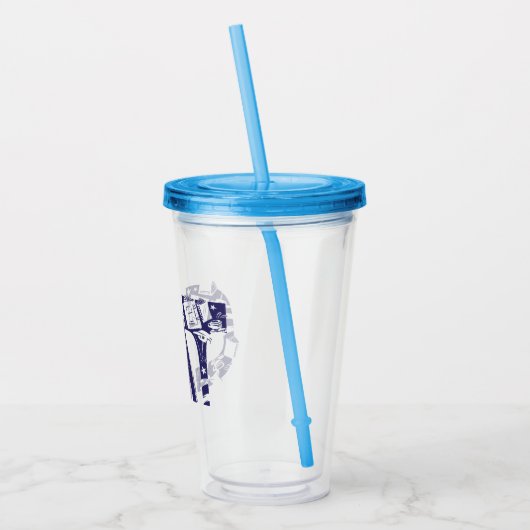 Kat in het Pet | Kattengezichtstekst Acryl Drinkbeker (Links)