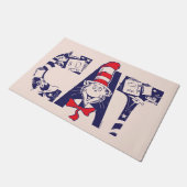 Kat in het Pet | Kattengezichtstekst Deurmat (Schuin)