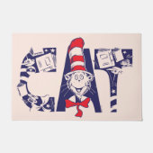 Kat in het Pet | Kattengezichtstekst Deurmat (Voorkant)