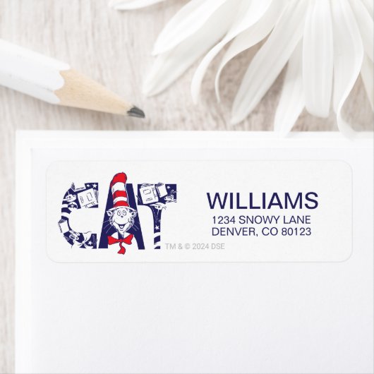 Kat in het Pet | Kattengezichtstekst Etiket (Insitu)