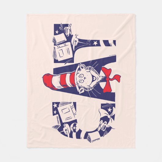 Kat in het Pet | Kattengezichtstekst Fleece Deken (Voorkant)