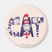 Kat in het Pet | Kattengezichtstekst Magneet (Voorkant)