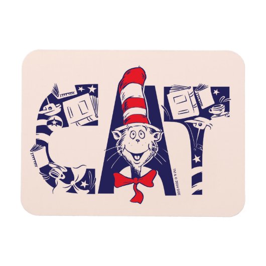 Kat in het Pet | Kattengezichtstekst Magneet (Horizontaal)