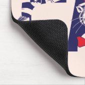 Kat in het Pet | Kattengezichtstekst Muismat (Hoek)