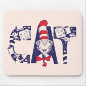 Kat in het Pet | Kattengezichtstekst Muismat (Voorkant)