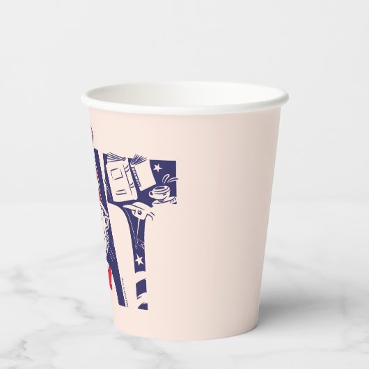 Kat in het Pet | Kattengezichtstekst Papieren Bekers (Achterkant)