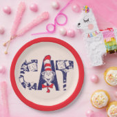 Kat in het Pet | Kattengezichtstekst Papieren Bordje (Feest)