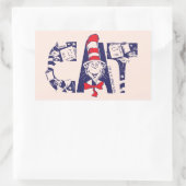 Kat in het Pet | Kattengezichtstekst Rechthoekige Sticker (Tas)