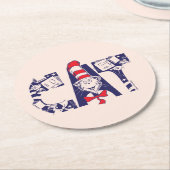 Kat in het Pet | Kattengezichtstekst Ronde Kartonnen Onderzetter (Gebogen)