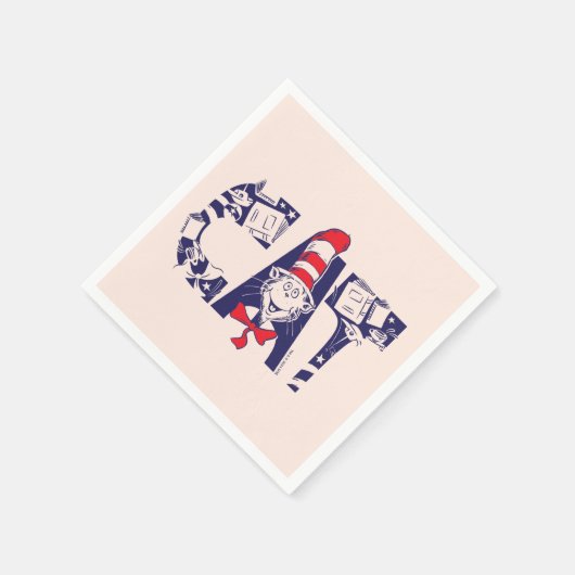 Kat in het Pet | Kattengezichtstekst Servet (Hoek)