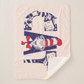 Kat in het Pet | Kattengezichtstekst Sherpa Deken (Voorkant)