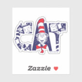 Kat in het Pet | Kattengezichtstekst Sticker (Vel)