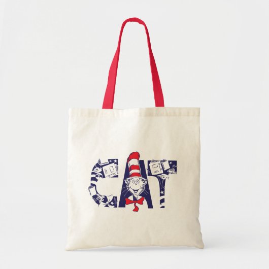 Kat in het Pet | Kattengezichtstekst Tote Bag (Voorkant)