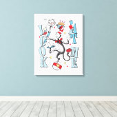 Kat in het Pet | Kijk me aan Canvas Afdruk (Insitu (Houten vloer))