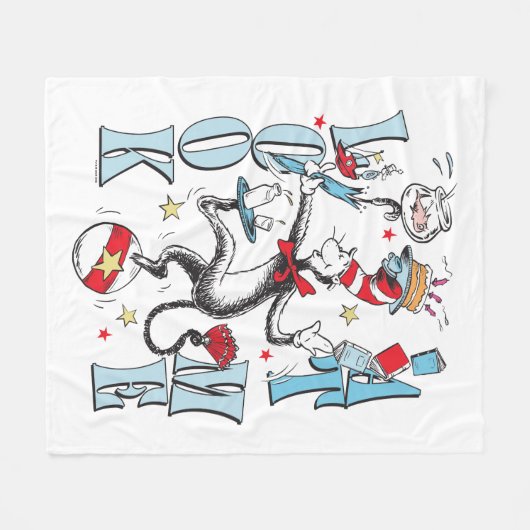 Kat in het Pet | Kijk me aan Fleece Deken (Voorkant (Horizontaal))