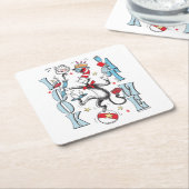 Kat in het Pet | Kijk me aan Kartonnen Onderzetters (Schuin)