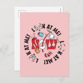 Kat in het Pet | Kijk me aan! Kijk me aan! Briefkaart (Voorkant / Achterkant)