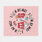 Kat in het Pet | Kijk me aan! Kijk me aan! Fleece Deken (Voorkant (Horizontaal))