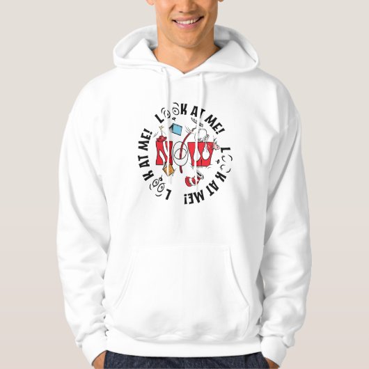 Kat in het Pet | Kijk me aan! Kijk me aan! Hoodie (Voorkant)