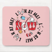 Kat in het Pet | Kijk me aan! Kijk me aan! Muismat (Voorkant)