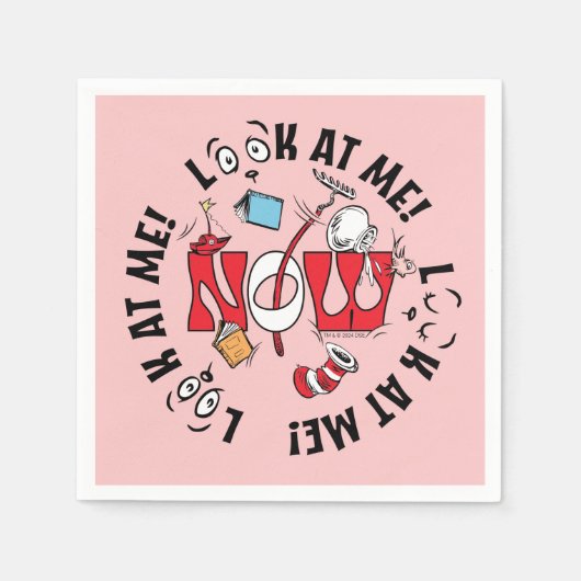 Kat in het Pet | Kijk me aan! Kijk me aan! Servet (Voorkant)