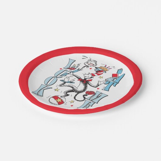 Kat in het Pet | Kijk me aan Papieren Bordje (Gekanteld)