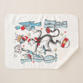 Kat in het Pet | Kijk me aan Sherpa Deken (Voorkant (horizontaal))