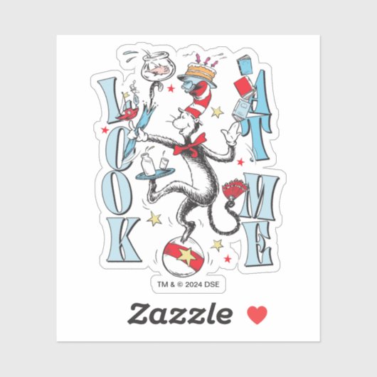 Kat in het Pet | Kijk me aan Sticker (Vel)