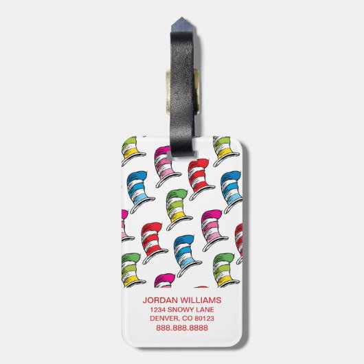 Kat in het Pet Kleurrijk Pet Patroon Bagagelabel (Achterkant verticaal)