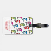 Kat in het Pet Kleurrijk Pet Patroon Bagagelabel (Achterkant horizontaal)