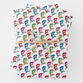 Kat in het Pet Kleurrijk Pet Patroon Inpakpapier Vel (In situ)