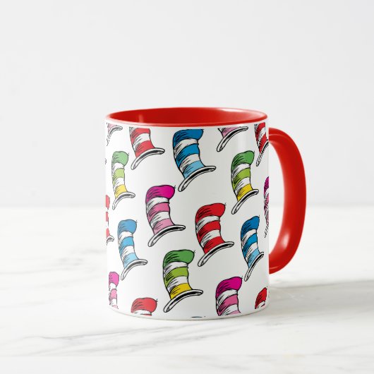 Kat in het Pet Kleurrijk Pet Patroon Mok (Voorkant rechts)