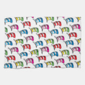 Kat in het Pet Kleurrijk Pet Patroon Theedoek (Horizontaal)